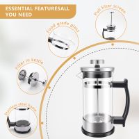 Coffee Maker Pot, Stainless Steel Glass Coffee Pot French Press Filter Pot Household Tea Maker,Suitable for Making Tea