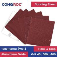 25 Pieces 100x110mm Sanding Sheets Aluminum Oxide Dry Sanding Papers Hook and Loop Grit 40 | 100 | 400 Cleaning Tools