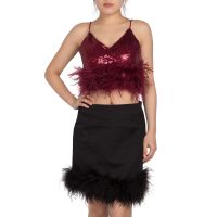 SHU APPAREL FEATHER CROP CAMI #2 - RED