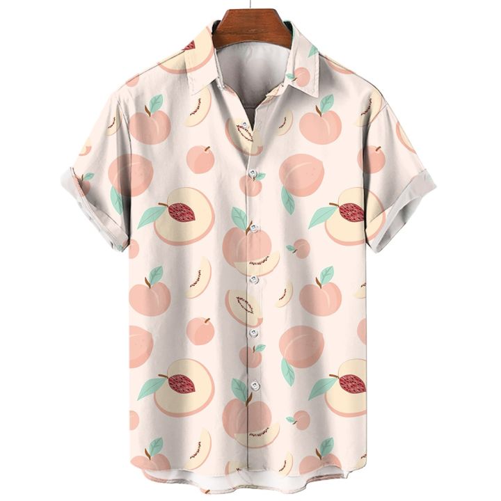 เสื้อ3d-พิมพ์ลายผลไม้เสื้อฮาวายชายเสื้อผ้าผู้ชายฤดูร้อนเสื้อแขนสั้นลายมะพร้าวเสื้อยืดโอเวอร์ไซส์ลำลอง