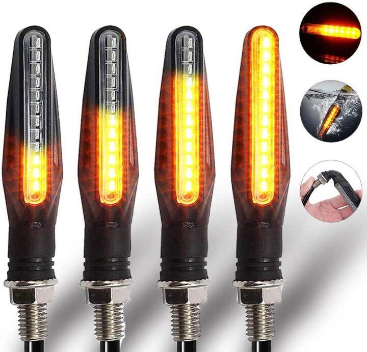 2 Piece Motorcycle Led Directional Indicators Light 12 Smd Tail Flasher ...