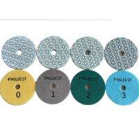 FINGLEE 100mm 4 steps dry/wet use Granite 4inch Diamond Polishing Pads polishing pads for Stone flexible