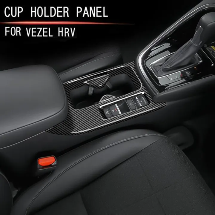 car-carbon-fiber-center-console-water-cup-holder-decoration-cover-trim-stickers-for-honda-hrv-hr-v-vezel-2021-2022