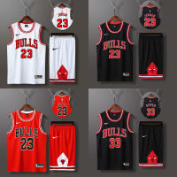 เสื้อแข่ง Bulls Rodman Raven Pippen Wade ชุดฝึกบาสเก็ตบอลสำหรับนักเรียนชายและหญิง