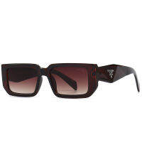 HOT”แว่นกันแดดผู้หญิง Black Tone Acetate รูปหลายเหลี่ยมแปลก Aqua Tone วินเทจผู้หญิงสีน้ำตาลบุคลิกภาพ Prada แบรนด์แว่นกันแดด