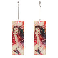 Wholesale 10 Demon Slayer Pendant Earrings Japanese Anime Character Image Resin Earrings Cosplay Ear Clamps Man