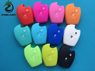 【CW EastPusakiey 1Pc 2 Buttons Silicone Car Key Case Cover For Renault Clio Dacia Logan Sanderne Mod Espace Kangoo Keychain