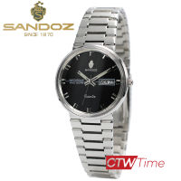 Sandoz นาฬิกาข้อมือผู้ชาย สายสแตนเลส รุ่น SD83325SS04 (สีเงิน / หน้าปัดดำ)