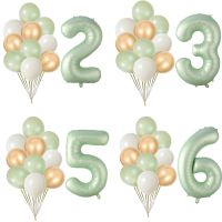 【DT】hot！ 15pcs 40inch Number Avocado 0-9 Digital Birthday Baby Shower Decoration