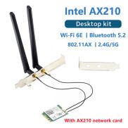 Wi-Fi 6E Intel AX210 Bluetooth 5.2 + 3000Mbps 2.4Ghz 5Ghz 6Ghz M.2 2230