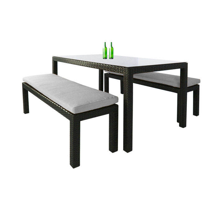 [Bulky] [SG Seller] Bondi 2 Bench Dining Set with Cushion, Outdoor