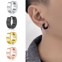 1 pair of Korean stainless steel ear clips for men and women Punk silver eyeless fake earrings Fashion jewelry