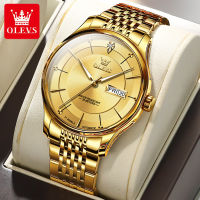 OLEVS 9927 Fashion Stainless Steel Band Men Wristwatches Waterproof Automatic Mechanical Watch For Men Calendar Week Display