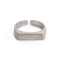 S925 silver contracted geometric square matte silver ring tail niche designers deserve to act the role of opening adjustable ring tide —D0517