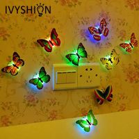 ♕❃ 12/24Pcs Luminous Butterfly Wall Stickers Living Room Butterflies For Wedding Party Decoration Home 3D Fridge Decals Wallpaper