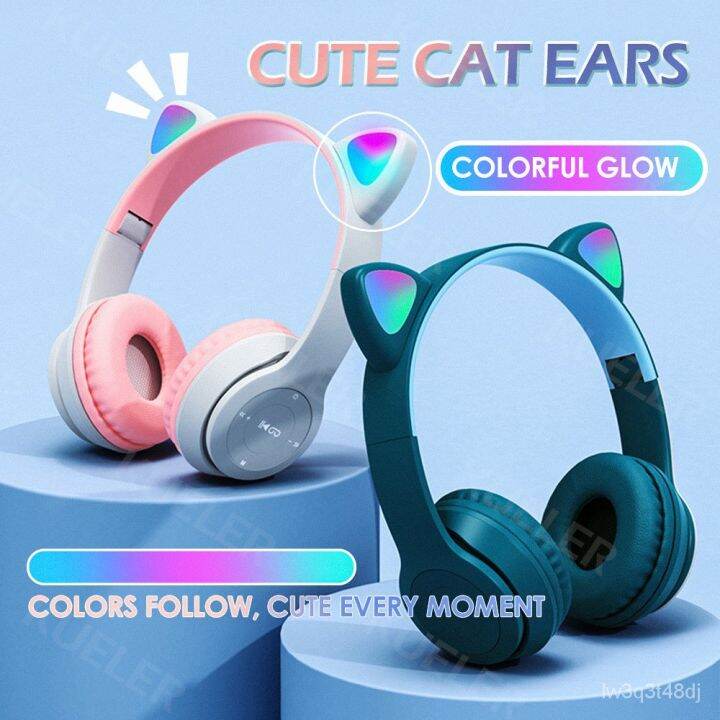 foldable-led-rgb-light-p47m-cat-ear-wireless-bluetooth-headphone-with-microphone-hifi-stereo-bluetooth-earphone-bluetoot