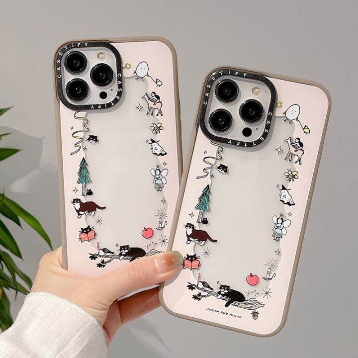 casetify-เคสโทรศัพท์มือถืออะคริลิคแข็ง-เนื้อแมตต์-กันกระแทก-ลายคิตตี้ในป่า-สําหรับ-iphone14-13-12-11-pro-max