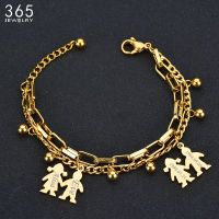 New Fashion Stainless Steel Boy Girl Family Bracelet For Women Gold Color Adjustable Name Bracelets Personality Jewelry