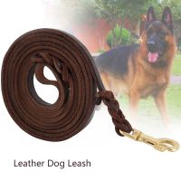 1.6/2.4M Braided Leather Dog Leash for German Shepherd Pet Dog Outdoor Leads Strong Medium Large Dogs Pet Products