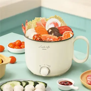 700W Electric Cooking Pot Portable Hot Pot Rice Cooker Multi-cooker Ceramic  Liner Skillet Single/Double Layer 2 Gear 1.5l