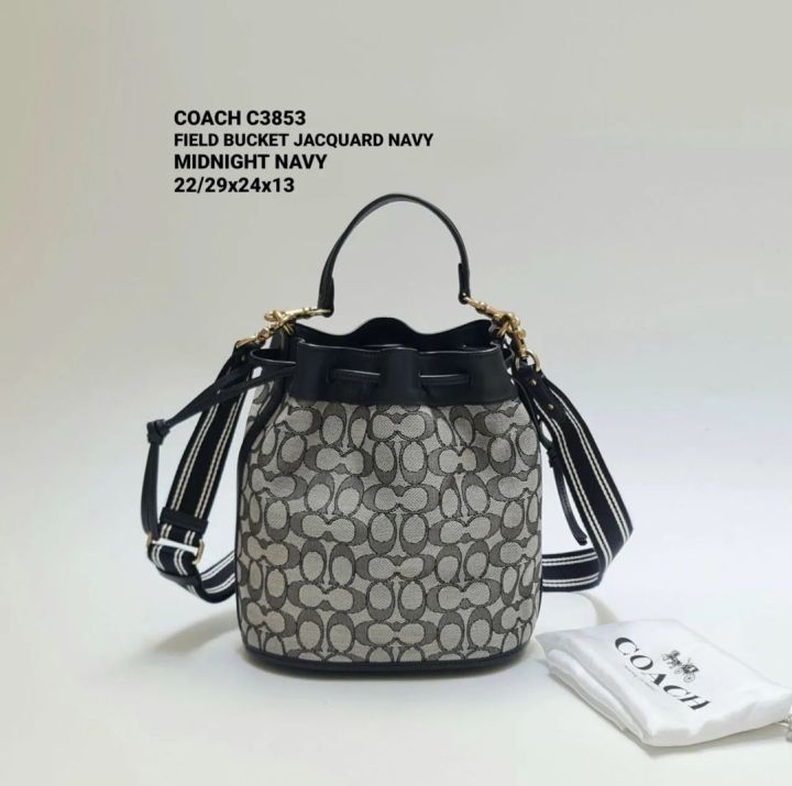 Coach Field Small Signature Jacquard Bucket Bag - Navy Midnight