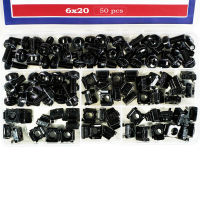 Black Cage Screw Nut Metric Thread Carbon Steel For Server Shelf Cabinets Rack Mount Assortment Kit 50 Set M5 M6