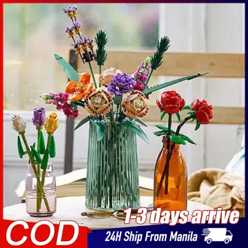 COD] Compatible with Lego building blocks rose bouquet gift box simulation  flowers Tanabata Day for girlfriend decoration assembly