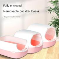 Pet Litter Basin Fully Enclosed Spillproof Deodorant Cat Toilet Two-Way Shovel Oversized Capacity Cat Litter Excrement Sandbox