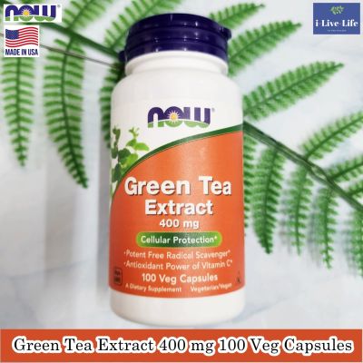 สารสกัดจากชาเขียว Green Tea Extract 400 mg 100 Veg Capsules - NOW Foods