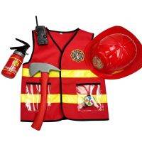 {AH Department Store}Little Fireman Firemen Vest Uniform For Boy Kids Firefighter ชุดคอสเพลย์เด็กปาร์ตี้ฮาโลวีน Clothing