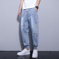 20212021 Men Denim Pants Baggy Harem Streetwear Autumn Male Korean Style Ankle Harajuku Casual Tie Feet Joggers Jeans Trousers Men