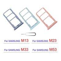 สำหรับ Samsung Galaxy M13 M23 M33 M53 4G 5G โทรศัพท์เดิมใหม่ซิมถาดชิปการ์ดรีดเดอร์ SD ซ็อกเก็ตชิ้นส่วนอะไหล่ LKT37123