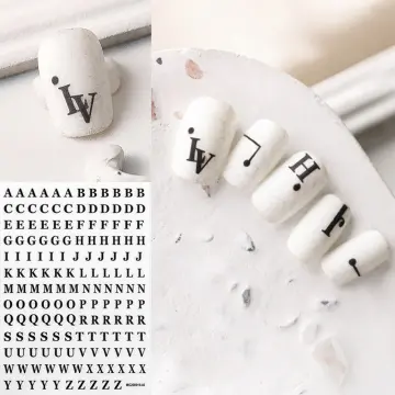 26 English Alphabet Nail Art Stickers Nail Art Decal Sticker Word Small  Letter Nail Tattoos Decal Stickers 3D Self-adhesive