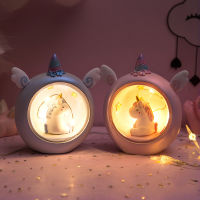 Creativity Unicorn Night Light Girl Bedroom Decor LED Lamp Room Warm Atmosphere Light Girl Desktop Lighting Small Table Light