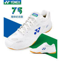 YONEX รองเท้าแบดมินตันมืออาชีพ65Z 75th สำหรับทั้งหญิงและชายครบรอบปีรองเท้าผ้าใบสีขาวดูดซับระบายอากาศช็อครองเท้าเทนนิสการแข่งขัน