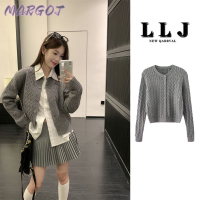 Margot Fashion เสื้อกันหนาว ผญ เสื้อแขนยาว เสื้อกันหนาว สไตล์ น่ารัก สบาย คลาสสิค WXF2393G5A 39Z230927