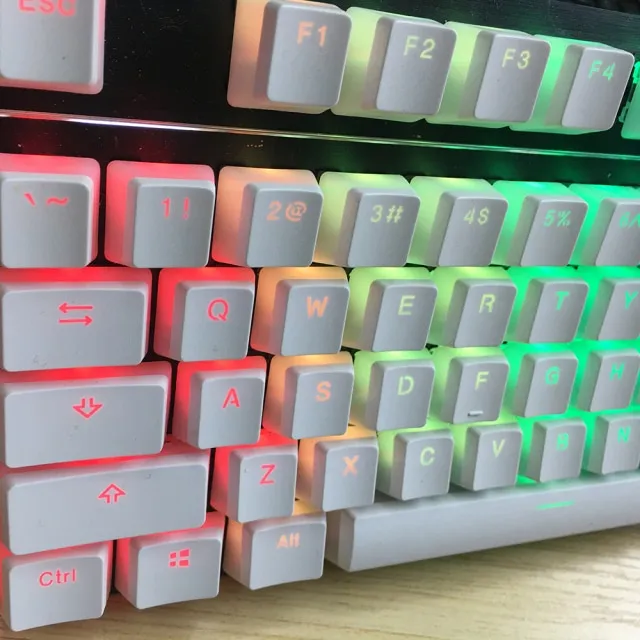 HyperX Pudding Keycap EN layout Double Shot PBT Keycaps feature a translucent duallayer style