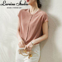 LAREINE เสื้อไร้แขนเสื้อเชิ้ตแฟชั่นสำหรับผู้หญิงสไตล์หรูหราขนาดพิเศษ