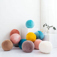 Nordic Velvet Pure Color Round Cushion Morning Ball เบาะตกแต่งบ้านโซฟา Art Ball Room Salon Gallery หมอนชั้น