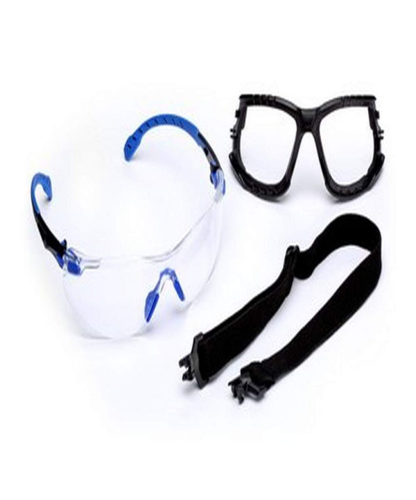3M 50051131271895 Solus 1000 Safety Glass Kit, Black/Blue Frame, Standard, Clear