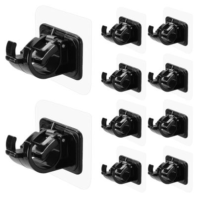 10PCS Self Adhesive Curtain Rod Holders No Drill Curtain Rods Brackets No Drilling Nail Free Adjustable Hooks