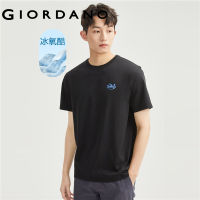 GIORDANO Men T-Shirts High-Tech Cooling Silica Gel Print Tee Summer Short Sleeve Crewneck Fashion Casual Tshirts 01023421GHYJ