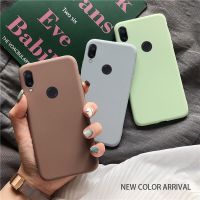 สีลูกอมแข็งเคสซิลิโคนบนสำหรับ Redmi Note 7 Note7 Pro/ Redmi 7ฝาครอบ Coque Funda ด้านหลังโทรศัพท์ Tpu บางสีเหลือง