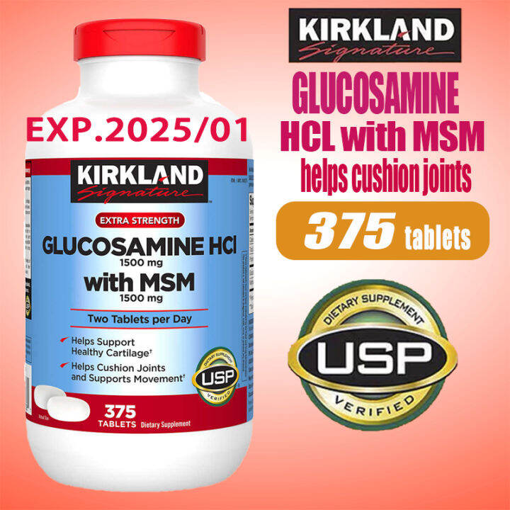 Kirkland Glucosamine hcl with MSM 375 tablets Glucosamine with MSM 1500 MG Lazada.co.th