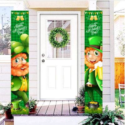 1 Pair of St. PatrickS Day Decorations Hang Sign Banners Couplets Couplet Decorative Door Curtain for St. PatrickS Day Decorations