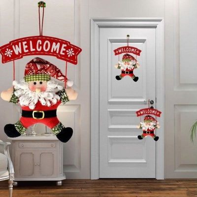 1Pcs Merry Christmas Cute Santa Claus Snowman Door Hanging Christmas Tree Home Decor Ornaments Xmas Gift New Year Decoration
