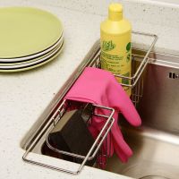 EZ Stainless Steel Sink Organizer Sponge Holder ตะแกรงใส่ฟองน้ำ ตะแกรงสแตนเลส แท่นวางฟองน้ำ ชั้นวางของสแตนเลสในครัว ซิงค์ล้างจาน