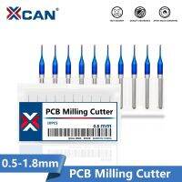 XCAN PCB Milling Cutter 0.5 / 0.6 / 0.8 / 1.2 / 1.4 / 1.7 / 1.8 / 2.2 / 2.4mm Nano Blue เคลือบ 1/8 Shank Corn Milling Cutter End Mill เครื่องตัด CNC