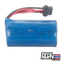 แบตเตอรี่รถบังคับ 18650  Li-ION 7.4V. 1200 mAh. Li-ion battery  Plug Type  SM-4P (ปลัีกแบบสีดำ 4 รู)  ขนาด 18x36x95 mm.  ส่งจากกรุงเทพ ส่งของทุกวัน