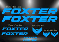 (Wellsunny6) FOXTER จักรยานสติกเกอร์/สติกเกอร์ (สี: มันวาวสีฟ้า)-1ชุด